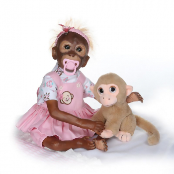 Мягконабивная кукла Реборн обезьяна Чичи, 55 см-2