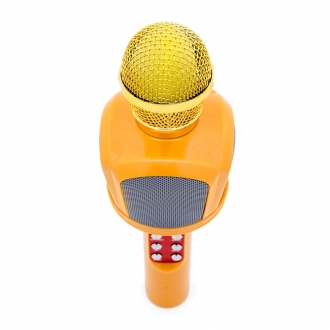 Караоке микрофон беспроводной WS-1816, золотой с подсветкой-4